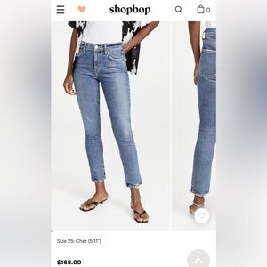 Agolde Toni Mid Rise Blue Ankle Jeans